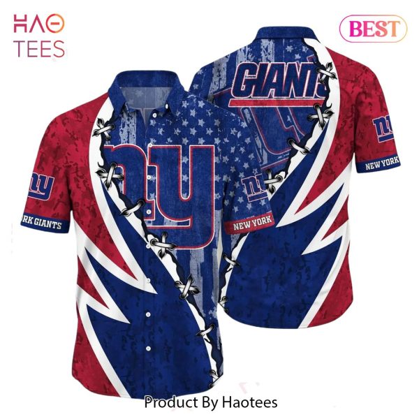 NFL New York Giants Hawaiian Shirt Graphic American Flag Print This Summer Gift For Fans