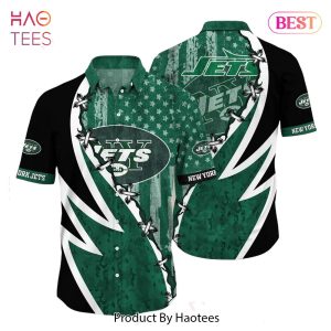 NFL New York Jets Hawaiian Shirt Graphic American Flag Print This Summer Gift For Fans