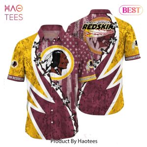 NFL Washington Redskins Hawaiian Shirt Graphic American Flag Print This Summer Gift For Fans