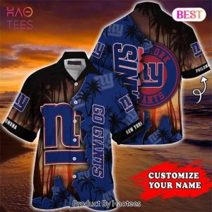 New York Giants Hawaiian Shirt tropical island personalized