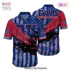 New York Giants NFL Football Hawaiian Shirt Short American Flag Print This Summer Gift For Fans