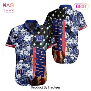 New York Giants NFL Graphic US Flag Flower Hawaiian Shirt New Trends Summer Gift Ever Fans