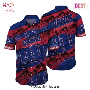 New York Giants NFL Hawaiian Shirt Graphic Tropical Pattern Short Sleeve Summer For Fans