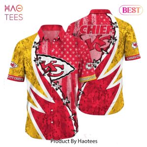 Nfl Kansas City Chiefs Hawaiian Shirt Graphic American Flag Print This Summer Gift For Fans