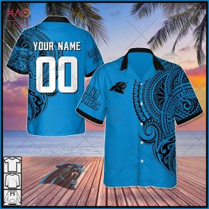 Personalize NFL Carolina Panthers Polynesian Tattoo Design Hawaiian Shirt