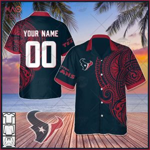 Personalize NFL Houston Texans Polynesian Tattoo Design Hawaiian Shirt