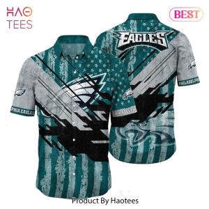 Philadelphia Eagles NFL Football Hawaiian Shirt Short American Flag Print This Summer Gift For Fans