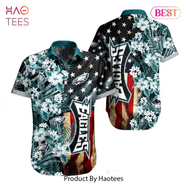 Philadelphia Eagles NFL Graphic US Flag Flower Hawaiian Shirt New Trends Summer Gift Ever Fans