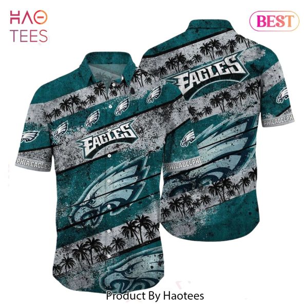 Philadelphia Eagles NFL Hawaiian Shirt Graphic Tropical Pattern Short Sleeve Summer For Fans