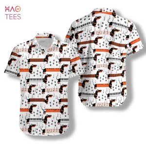 Piano Dachshund Dog Shirt For Men Hawaiian Shirt