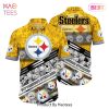 Pittsburgh Steelers NFL Hawaiian Shirt Graphic Tropical Pattern 3D Printed Beach Shirt Summer Gift For Fans