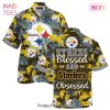 Pittsburgh Steelers NFL Hawaiian Shirt Stress Blessed Obsessed Summer Beach Shirt Gift For Fans Steelers