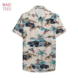 Police Car And Police Dog Hawaiian Shirt