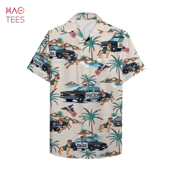 Police Car And Police Dog Hawaiian Shirt