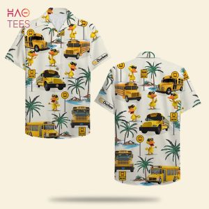 School Bus Drive Duck Bus & Duck Pattern Hawaiian Shirt