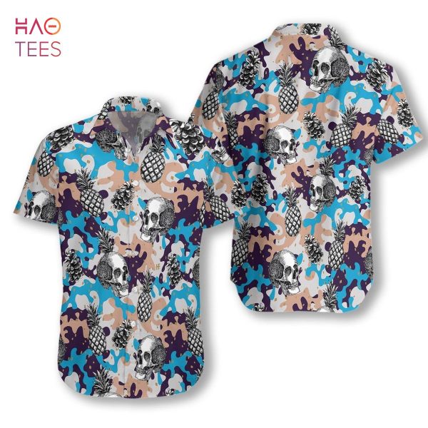 Skull Camouflage Pattern Hawaiian Shirt