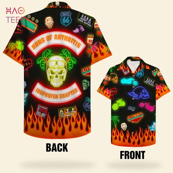 Sons Of Arthritis Ibuprofen Chapter Personalized Skull Biker Hawaiian Shirt