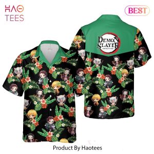 Tanjiro Nezuko Zenitsu Inosuke Hawaiian Shirt Demon Slayer Anime Shirt for Men Women