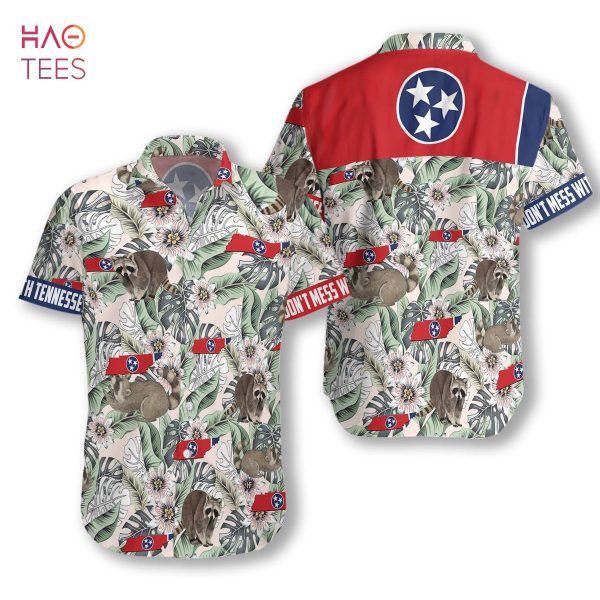 Tennessee Raccoon And Passion Flowers Hawaiian Shirt