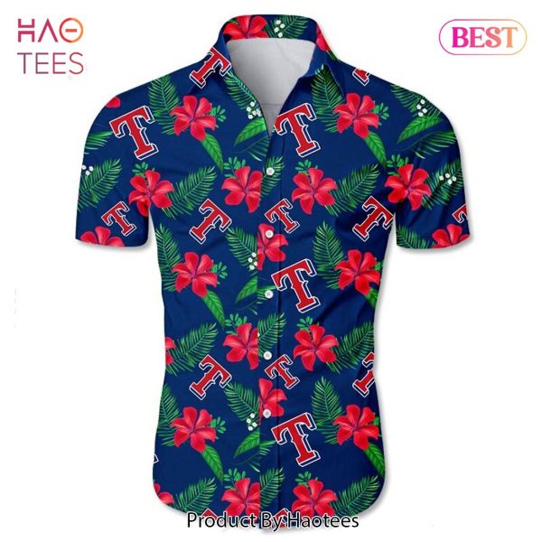 Texas Rangers Hawaiian Shirt Tropical flower gift for fans