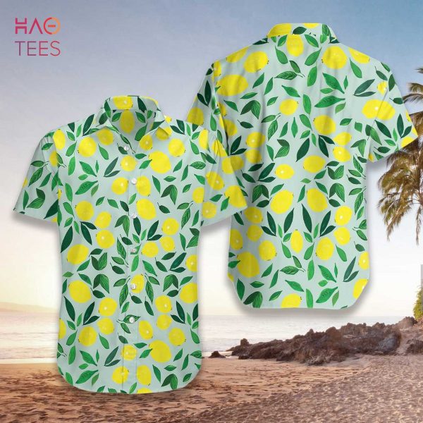 Tropical Lemon And Leaves Hawaiian Shirt