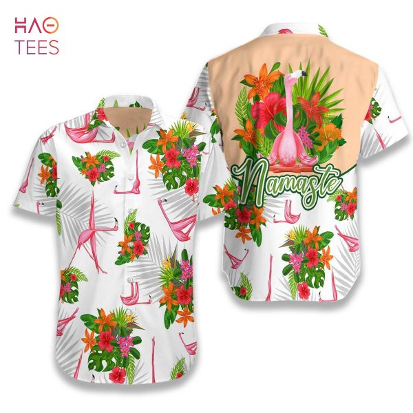 Tropical Workout Yoga Flamingo Namaste Hawaiian Shirt