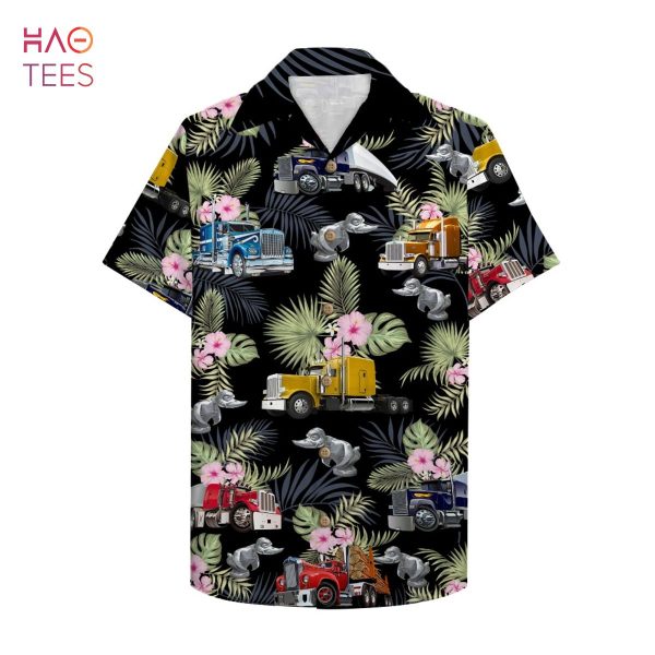 Trucker Semitruck pattern Hawaiian Shirt