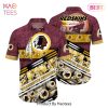 Washington Redskins NFL Hawaiian Shirt Graphic Tropical Pattern 3D Printed Beach Shirt Summer Gift For Fans