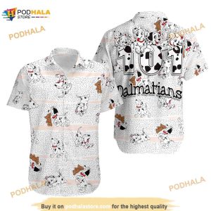 101 Dalmatians Black White Summer Vacation Hawaiian Shirt