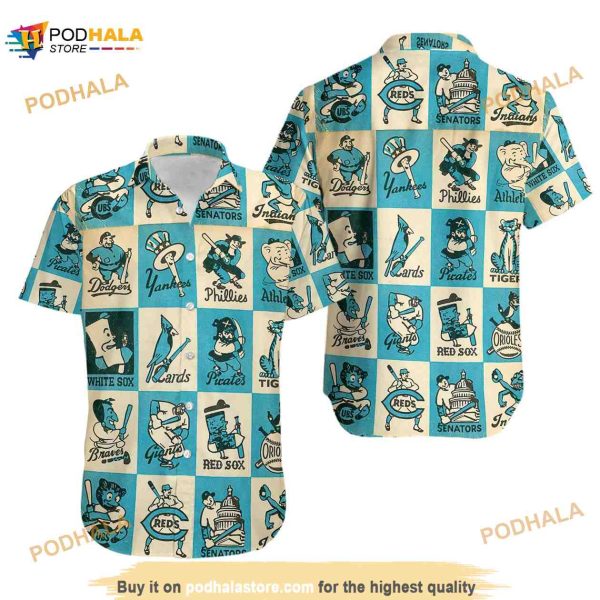 1956 Baseball Team Mascots Aloha Beach Hawaiian Shirt