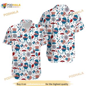 3D 4th Of July Unisex Funny Hawaiian Shirt