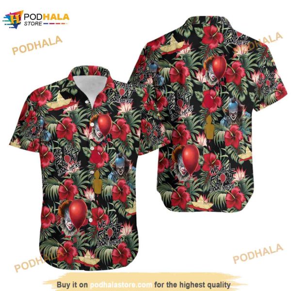 3D Horror Characters Penny Wise Tropical Hawaiian Shirt