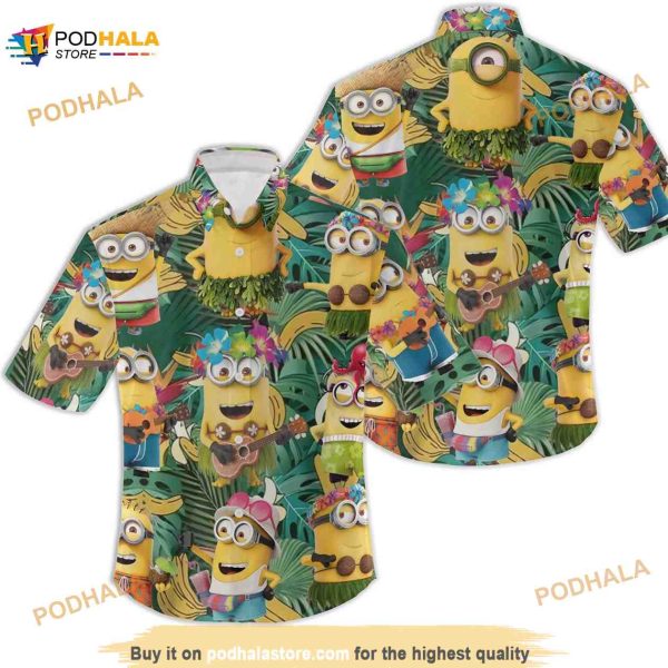 3D Minion Tropical Funny Hawaiian Shirt