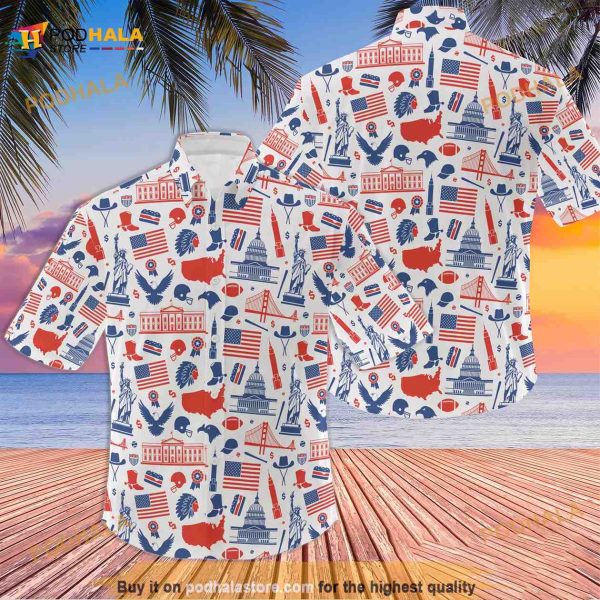 4th Of July Hawaiian Shirt For Women Men