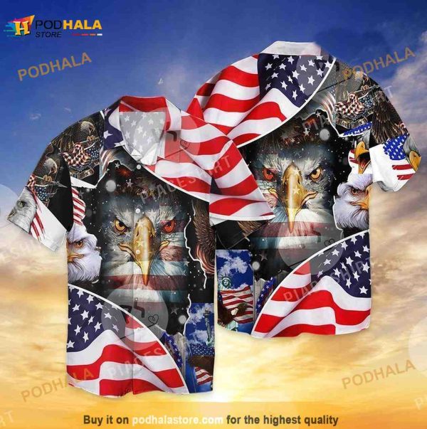 4th Of July Independence Day American Eagle For Men And Women Hawaiian Shirt