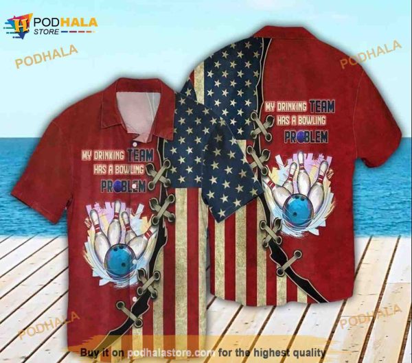 4th Of July Independence Day Hawaiian Shirt For Bowling Lovers