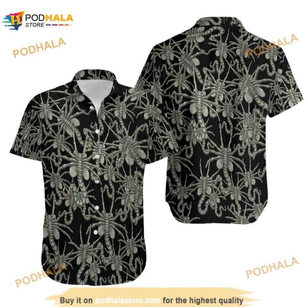 Alien Face Hugger Hawaiian Shirt 3D