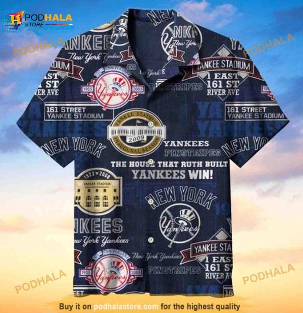 All Logo New York Yankees Funny Hawaiian Shirt