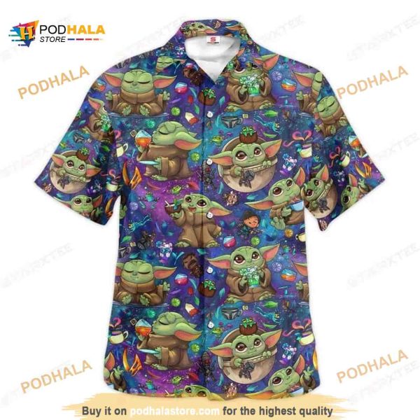 Aloha Star Wars Baby Yoda Cocktail Hawaiian Shirt