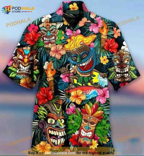 Aloha Tiki Tiki Awesome 3D Funny Hawaiian Shirt