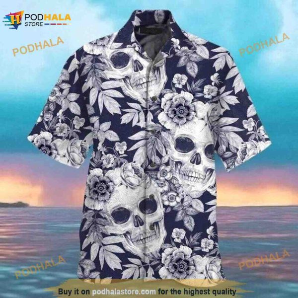 Amazing Skull Floral Hawaiian Aloha Shirt