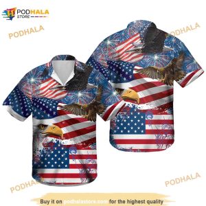 America Eagle Freedom 4th Of July Funny Hawaiian Shirt