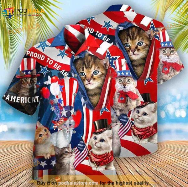 America Proud To Be An Cat Hawaiian Shirt