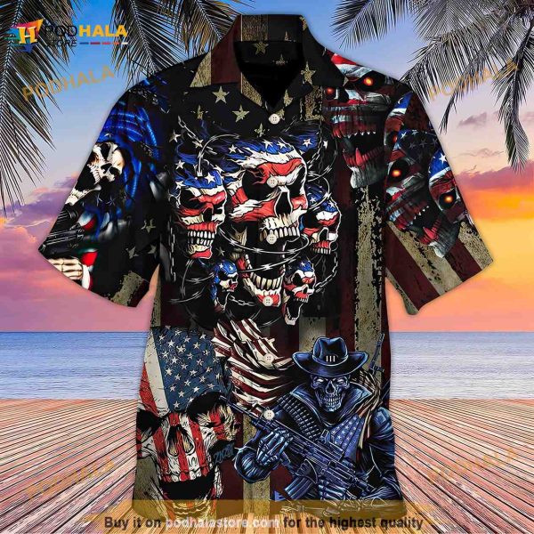 America Skull Pride Cool Style Hawaiian Shirt