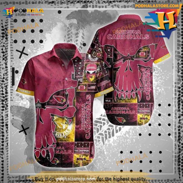 Arizona Cardinals NFL Hawaiian Shirt Skull Printed 3D New Trend Summer For Best Fans