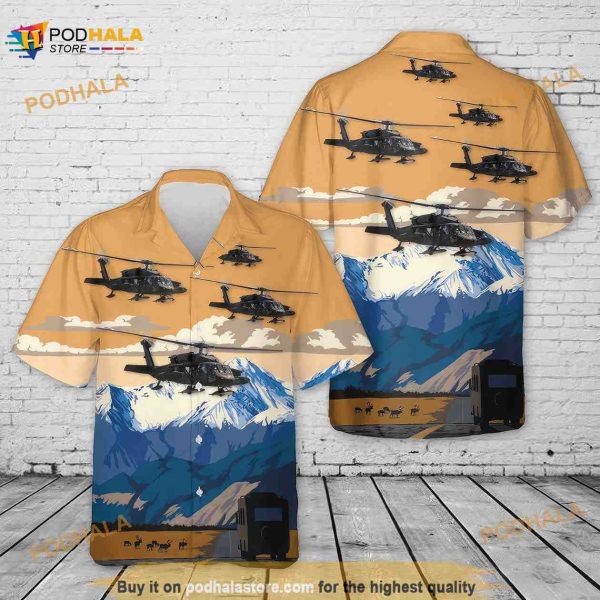 Army 207th Aviation Regiment Uh-60 Black Hawk 3D Funny Hawaiian Shirt