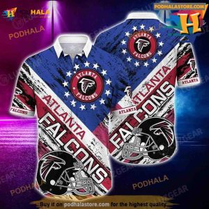 Atlanta Falcons NFL Hawaiian Shirt Graphic American Flag 3D Printed Short Shirt Best Gift For Fans