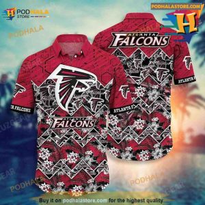 Atlanta Falcons NFL Hawaiian Shirt Graphic Tropical Patterns 3D Printed Beach Shirt Summer Gift