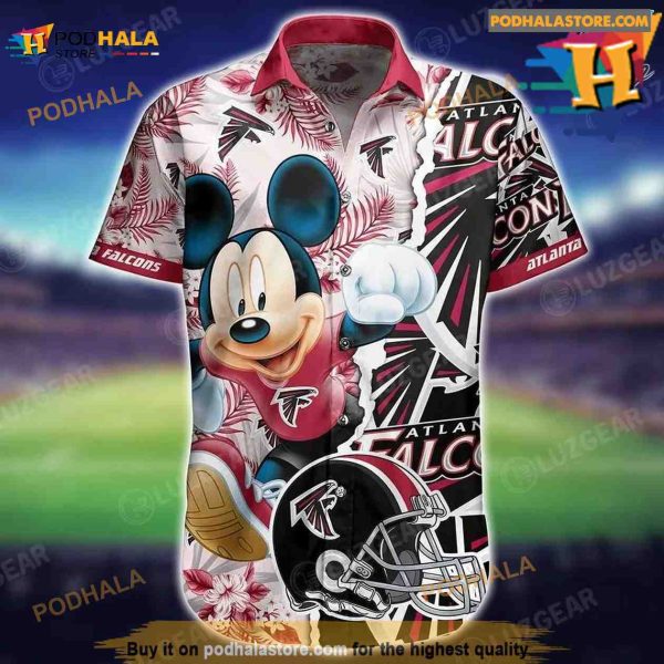 Atlanta Falcons NFL Hawaiian Shirt Mickey Graphic Tropical 3D Printed Gift For Men Women