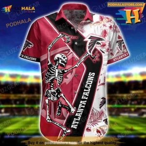 Atlanta Falcons NFL Hawaiian Shirt Sekeleton Designs For Men Women